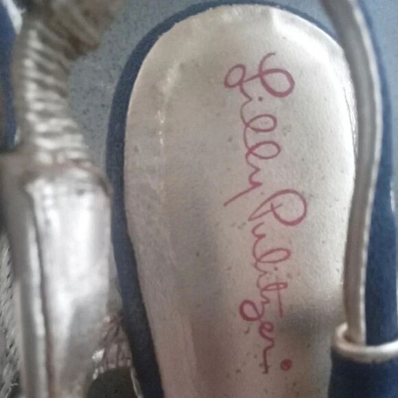 Lilly Pulitzer Ashley Canvas Sling Back Wedge Espadrilles Size 9 - Picture 6 of 6